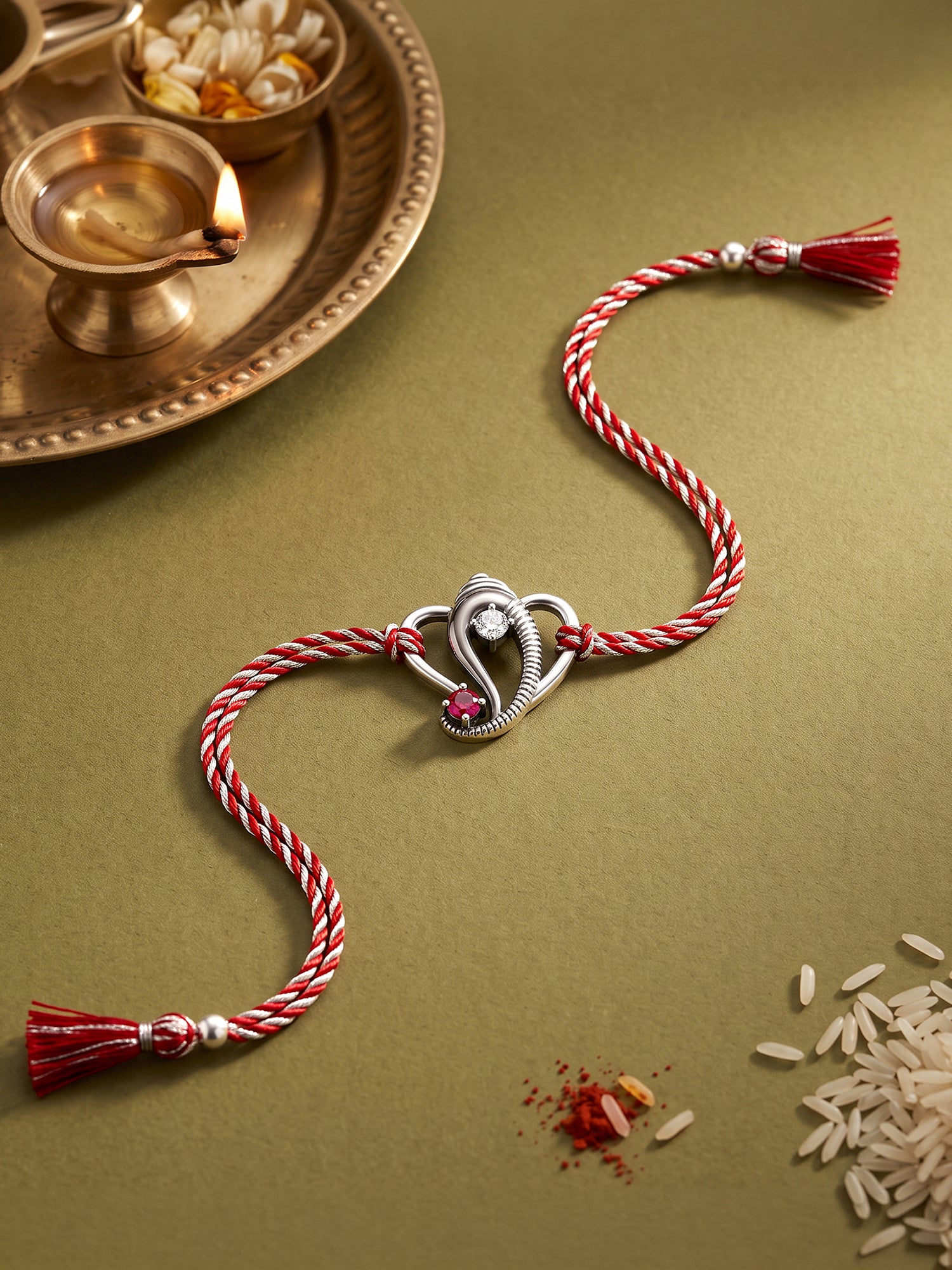 Oxidised Silver Lord Ganesha Rakhi