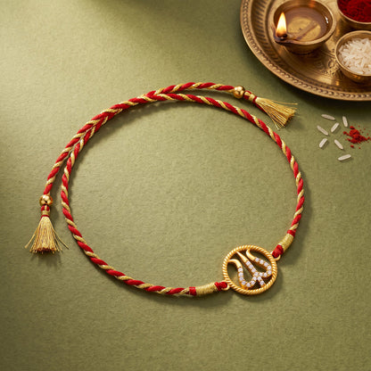 Golden Divine Trishula Rakhi