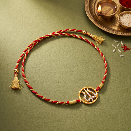 Golden Divine Trishula Rakhi