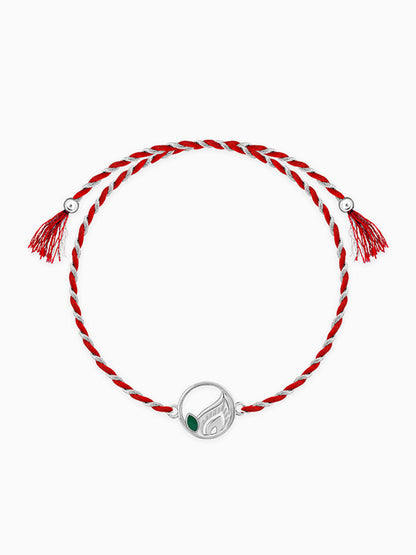 Silver Peacock Feather Rakhi