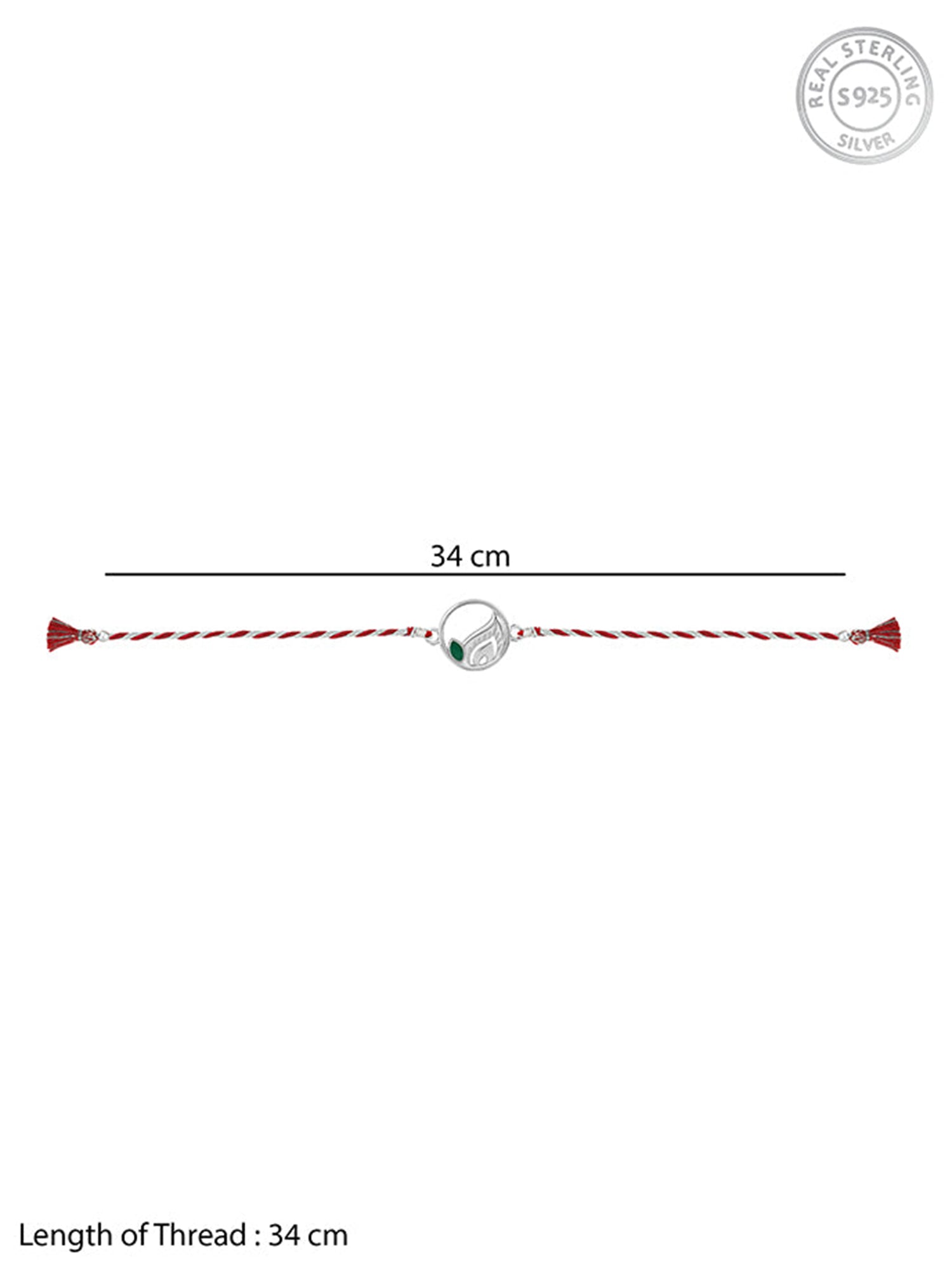 Silver Peacock Feather Rakhi