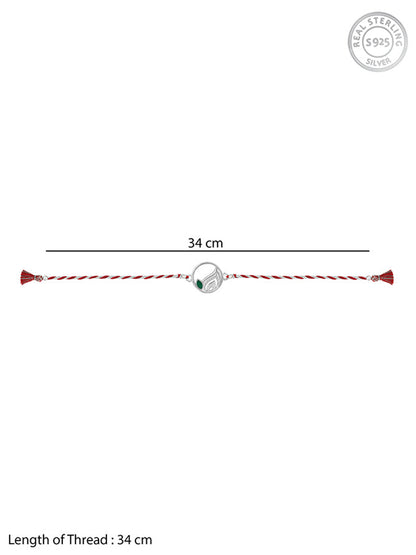 Silver Peacock Feather Rakhi