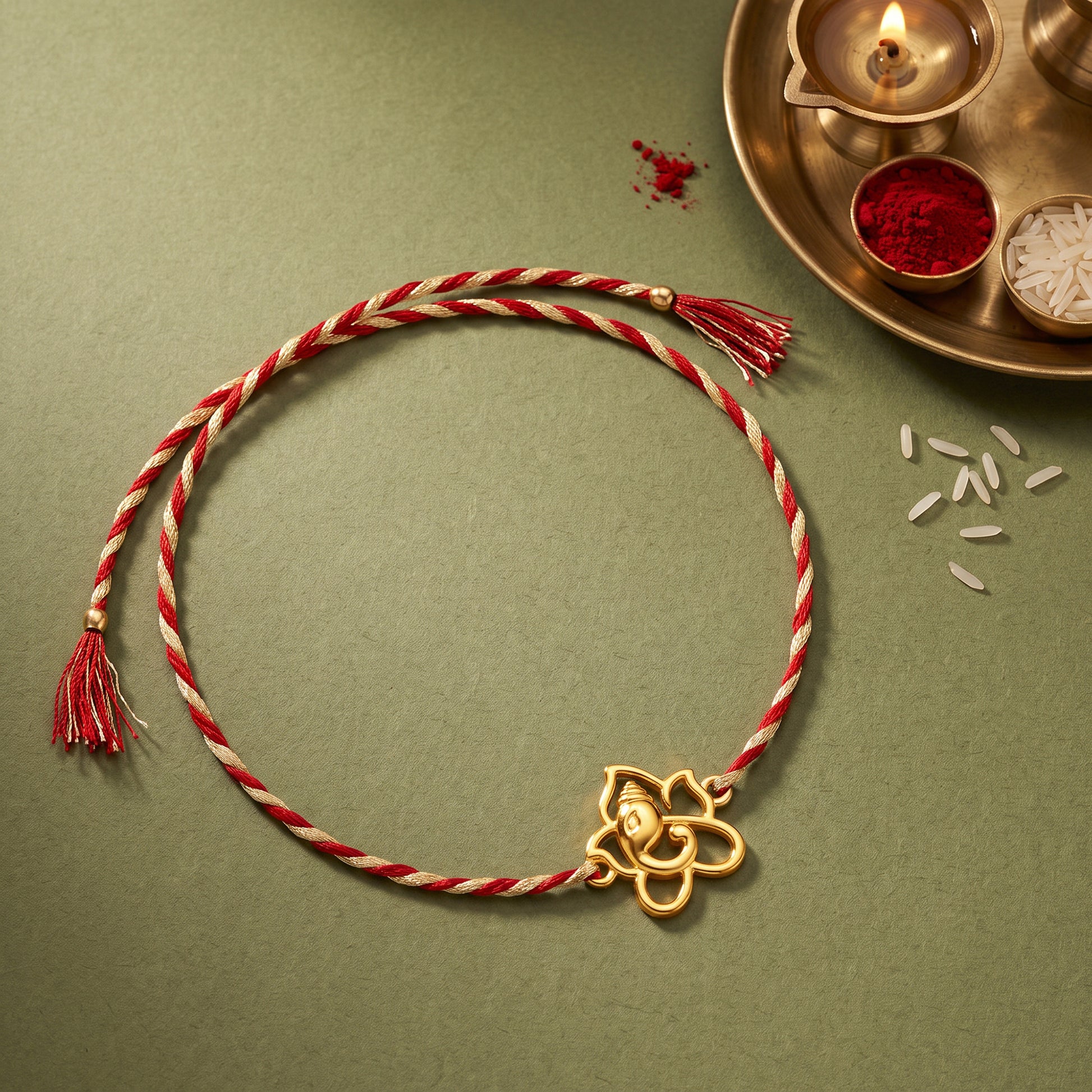 Golden Divine Ganesha Rakhi