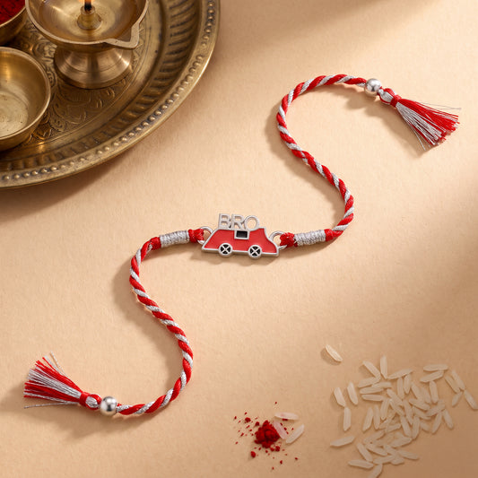 Silver Traveller Bro Kids Rakhi