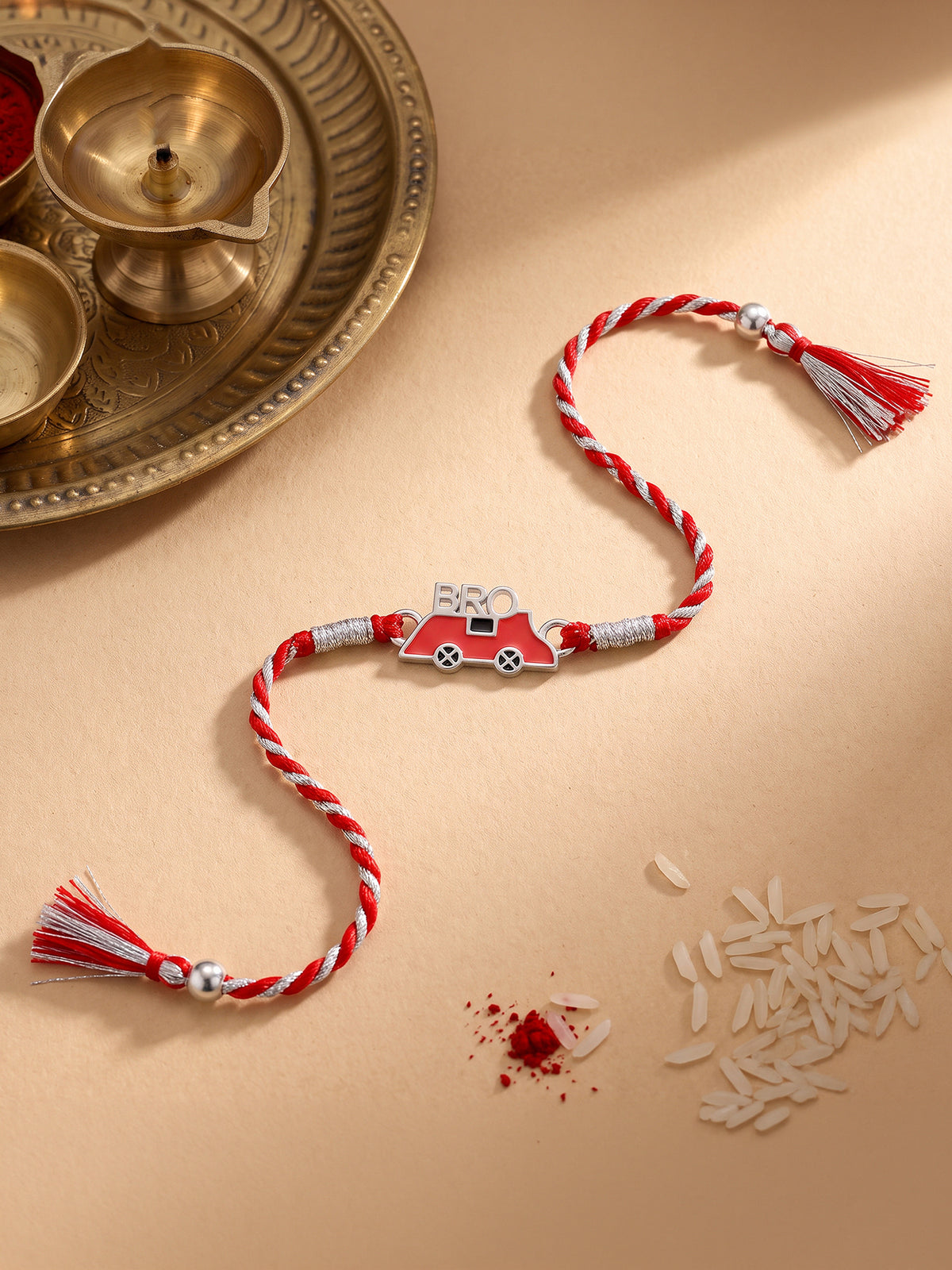Silver Traveller Bro Kids Rakhi