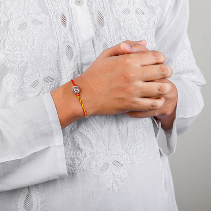 Silver Joyous Om Rakhi