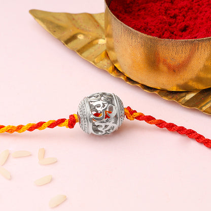 Silver Joyous Om Rakhi