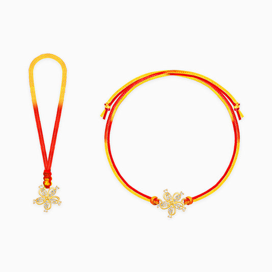 Golden Floral Whispers Finery Bhaiya Bhabhi Rakhis