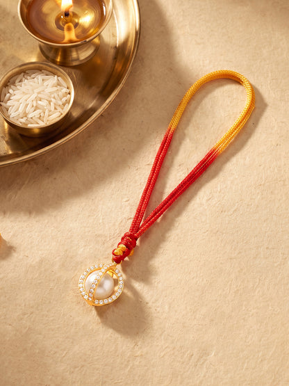Golden Lumba Pearl Rakhi