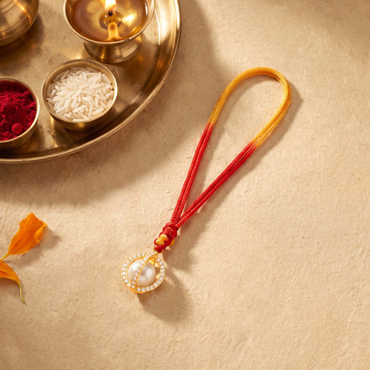 Golden Lumba Pearl Rakhi