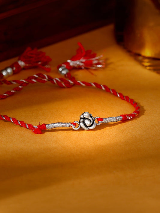 Silver Ganpati Motif Rakhi
