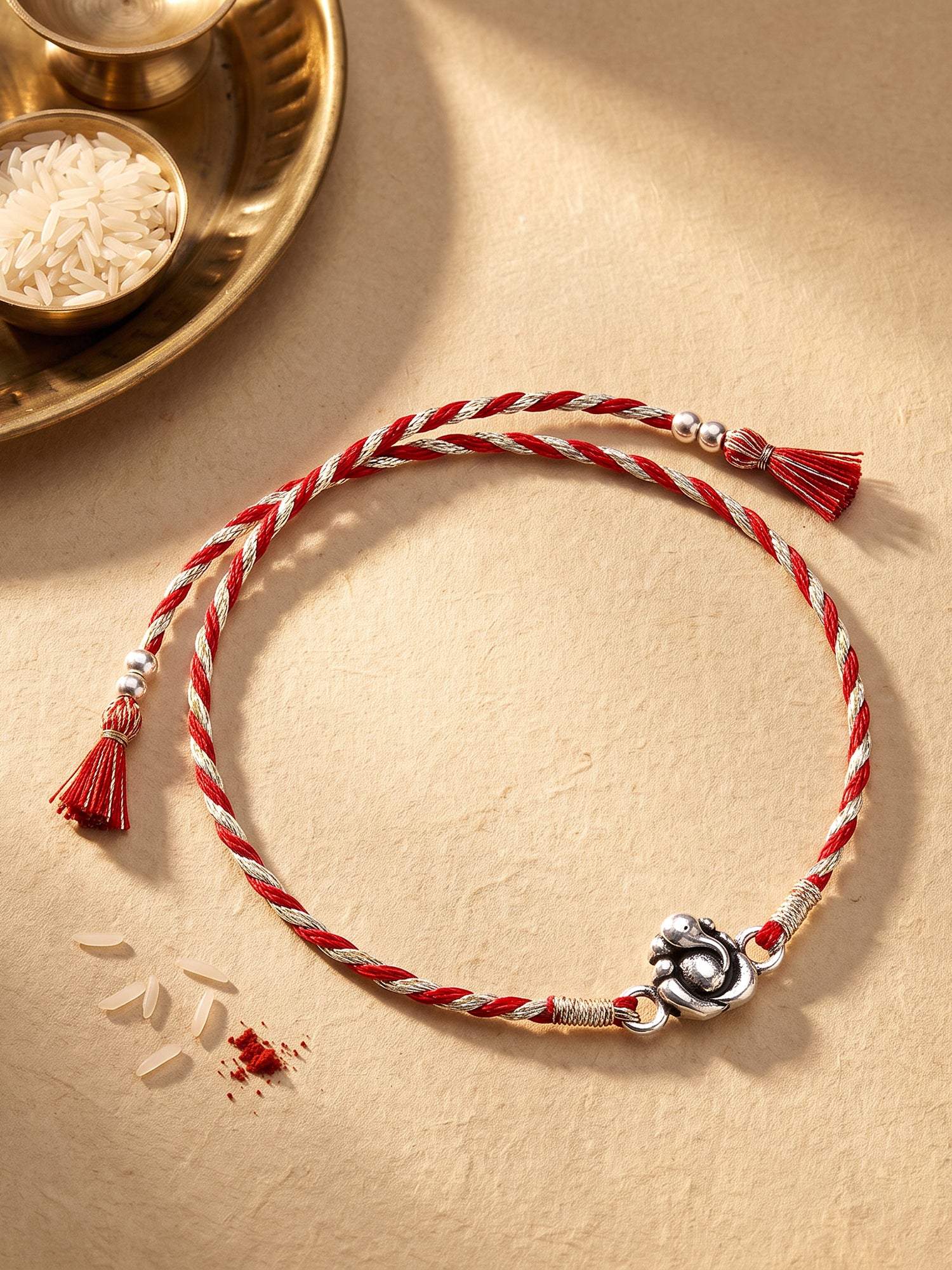 Silver Ganpati Motif Rakhi