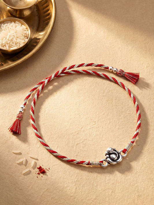 Silver Ganpati Motif Rakhi
