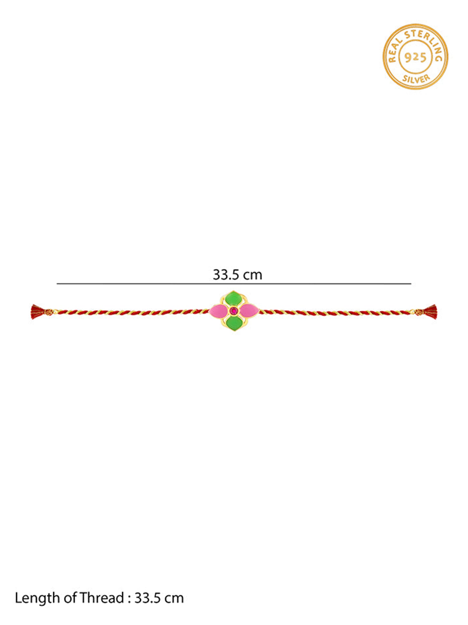Golden Colourful Floral Rakhi