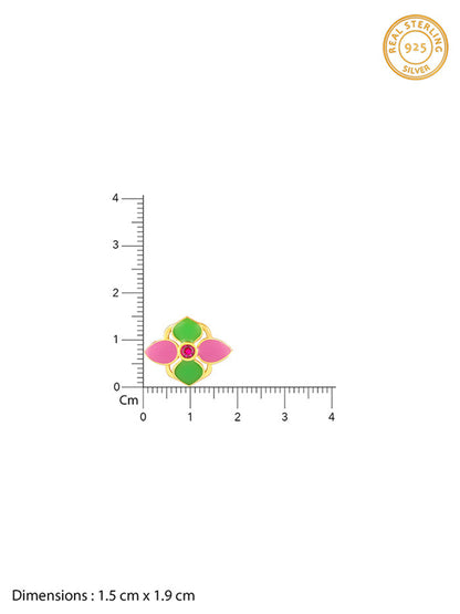 Golden Colourful Floral Rakhi