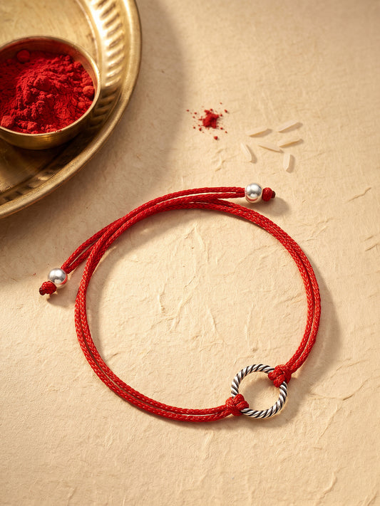 Silver Woven Feelings Rakhi