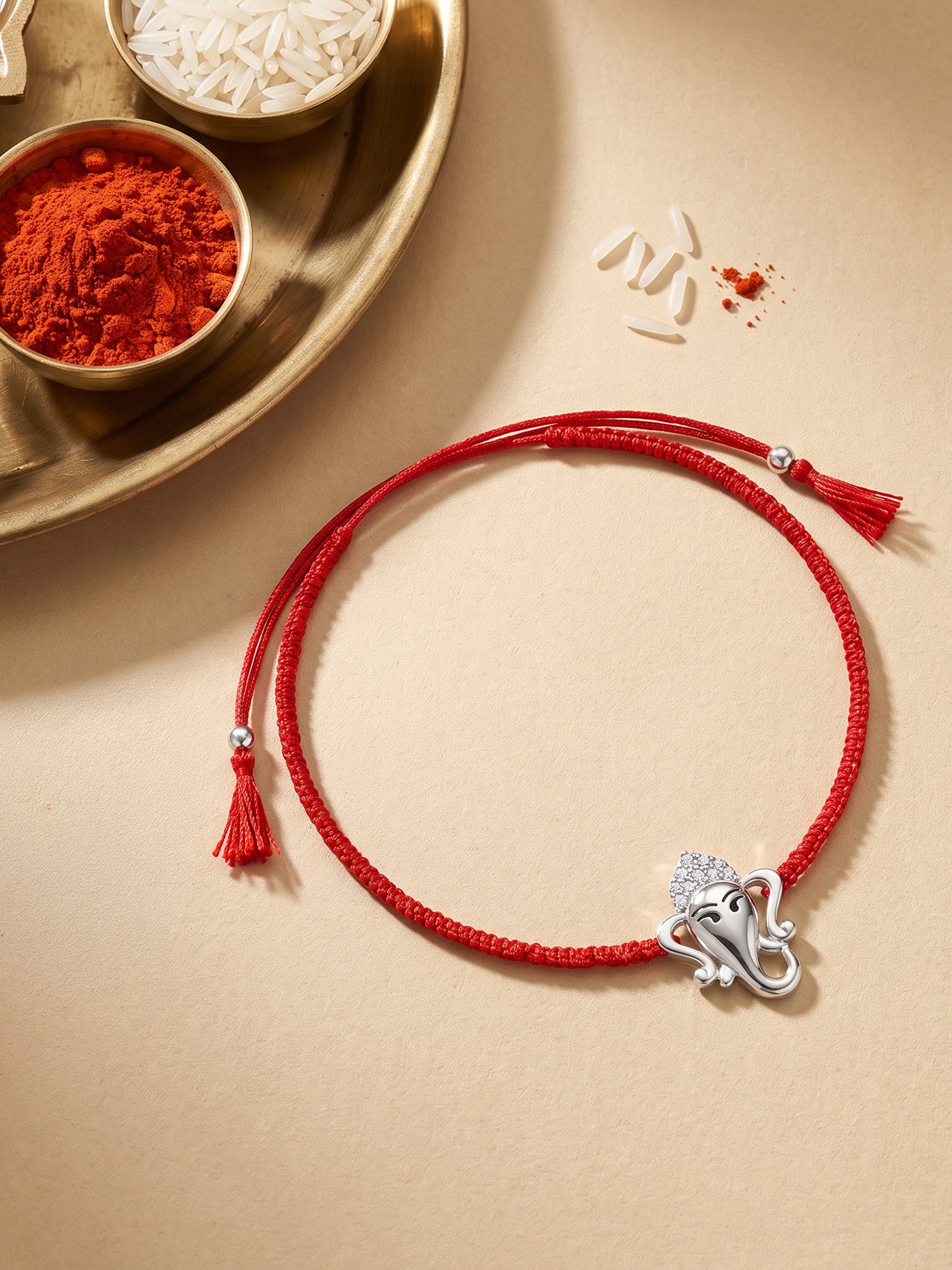 Silver Spiritual Ganesha Rakhi