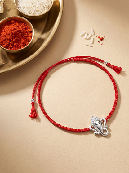 Silver Spiritual Ganesha Rakhi