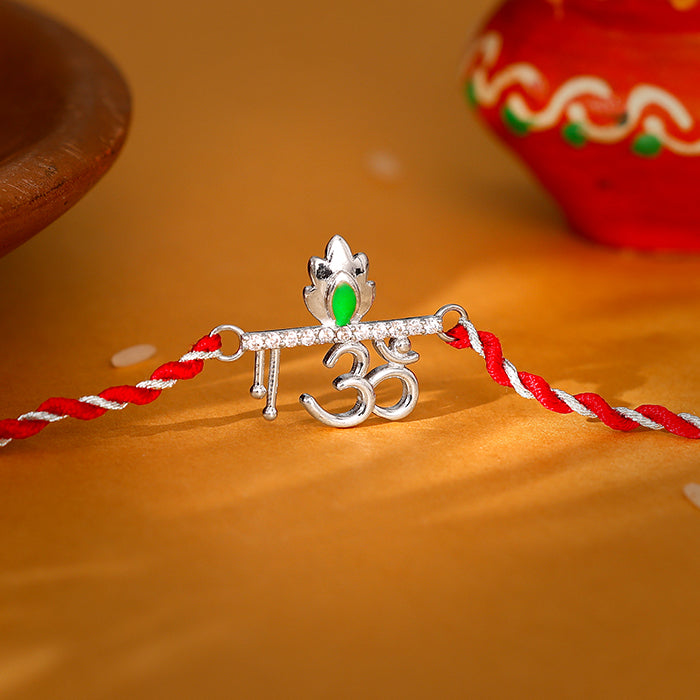 Buy Silver Sacred Om Rakhi at Best Price – GIVA