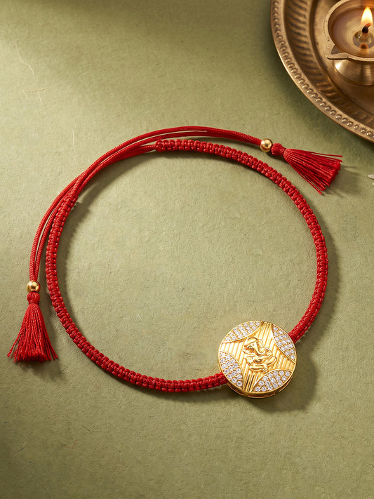 Golden Ganesha Blessing Rakhi