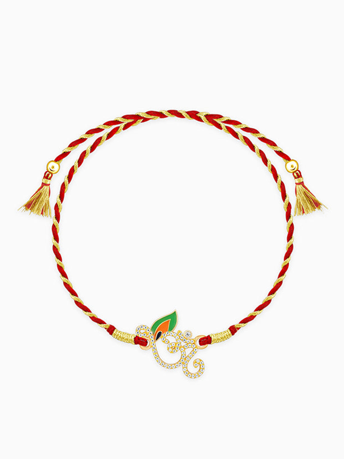 Golden Sparkling Om Rakhi