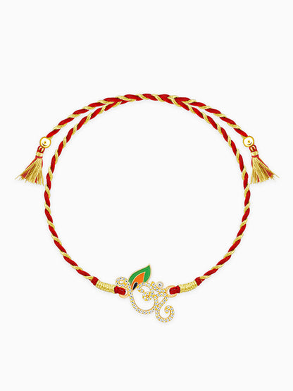 Golden Sparkling Om Rakhi