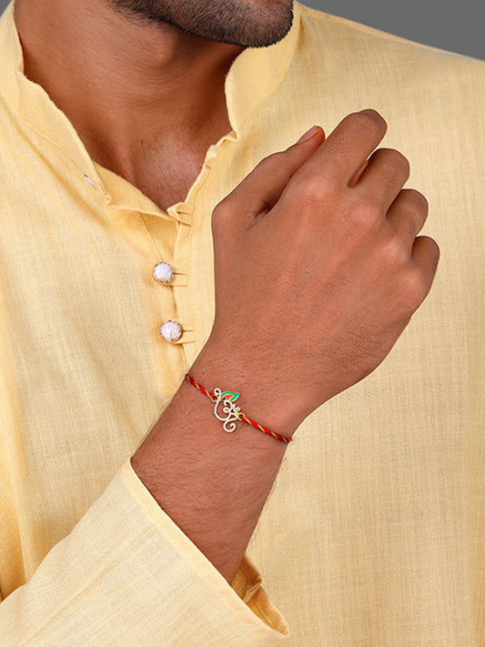 Golden Sparkling Om Rakhi
