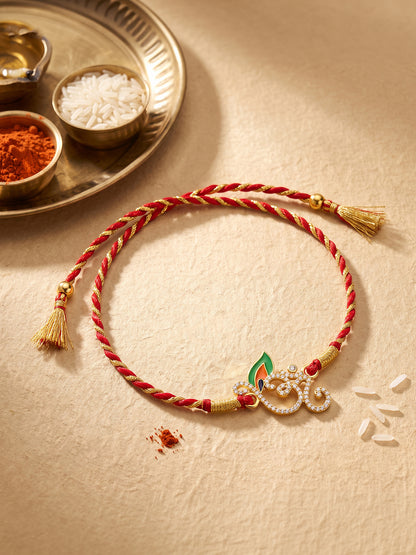Golden Sparkling Om Rakhi