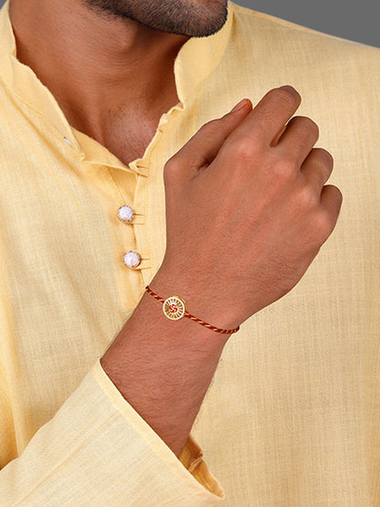 Golden Swastik Chakra Rakhi