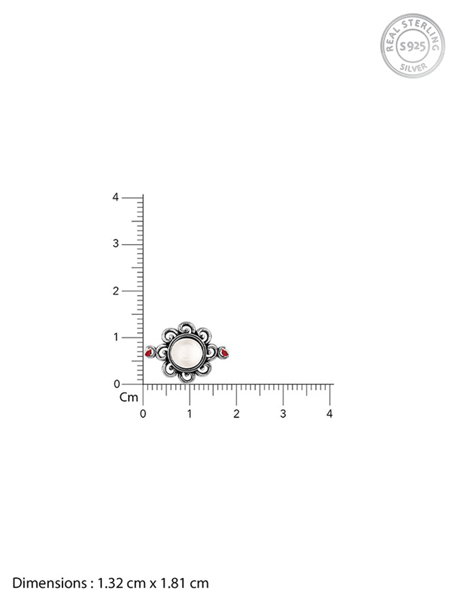 Oxidised Silver Pearl Flower Rakhi