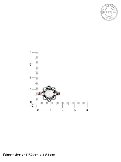 Oxidised Silver Pearl Flower Rakhi