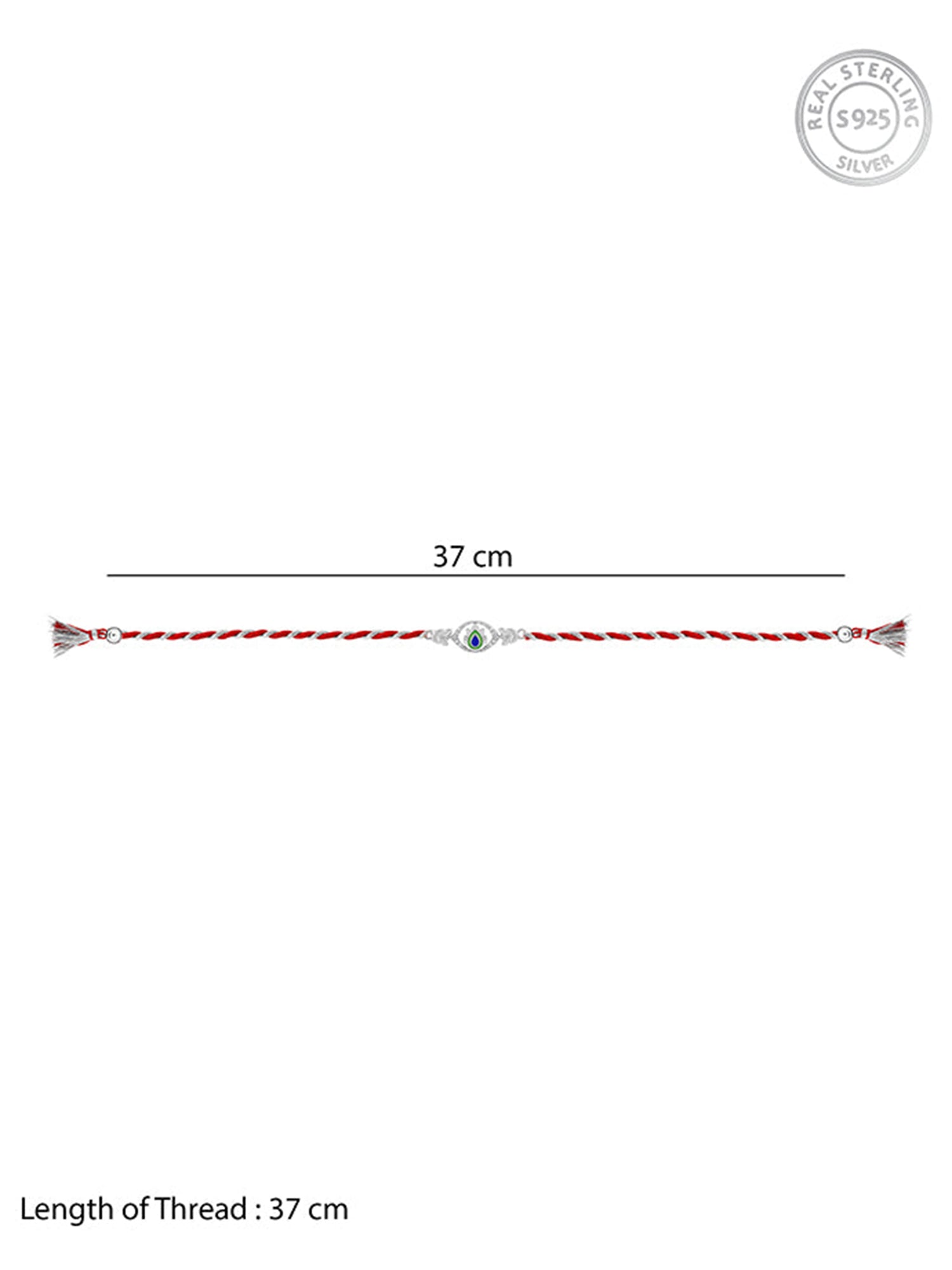 Silver Elegant Peacock Feather Rakhi