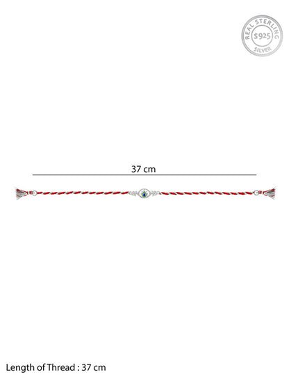 Silver Elegant Peacock Feather Rakhi