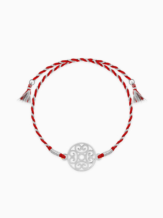 Silver Circular Mandala Rakhi
