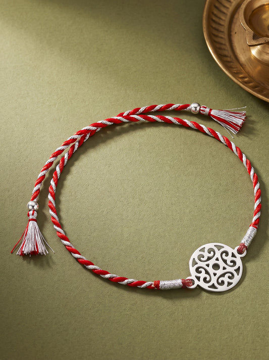 Silver Circular Mandala Rakhi