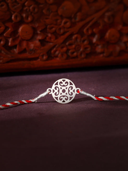 Silver Circular Mandala Rakhi