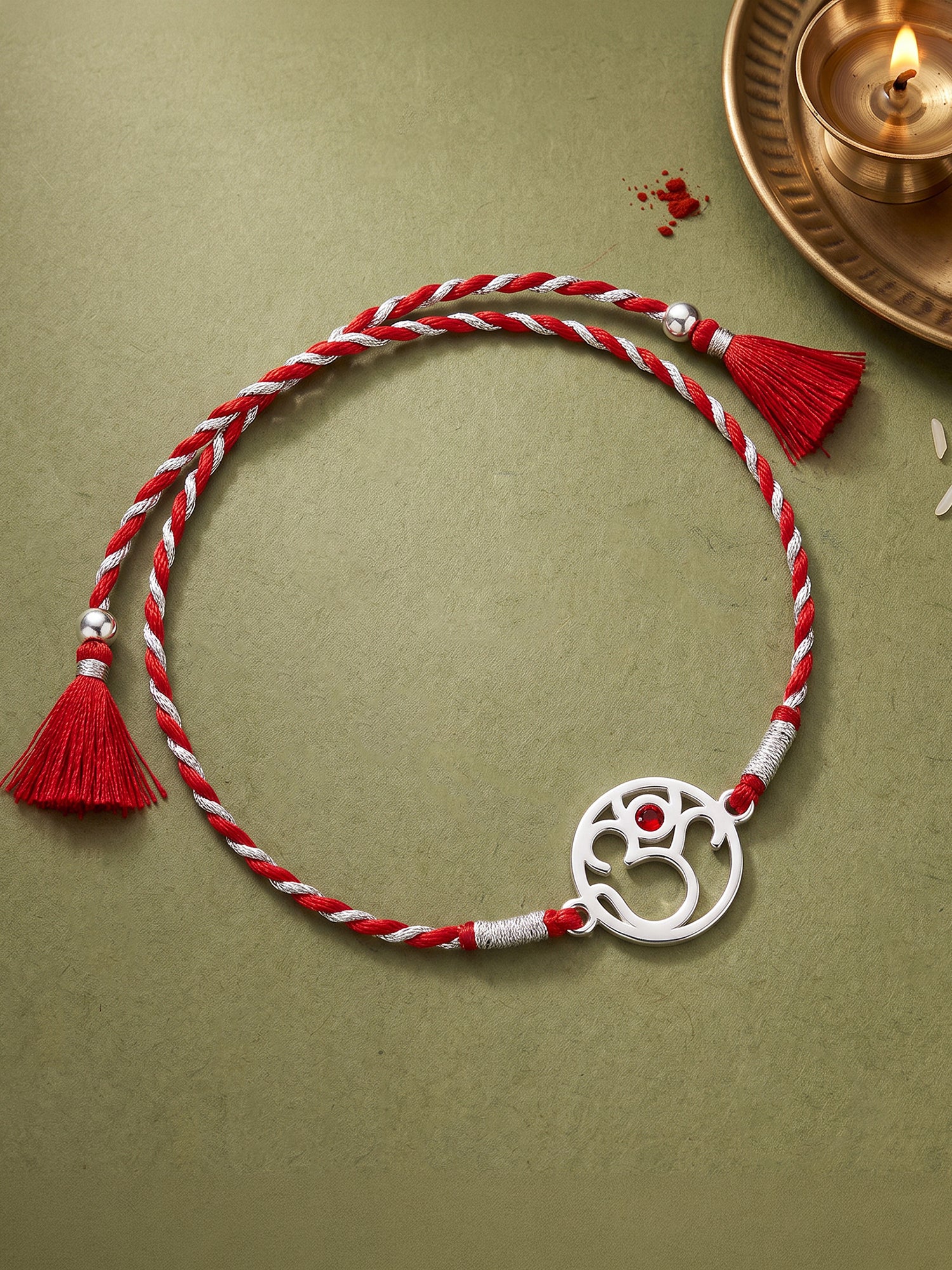 Silver Divine Om Rakhi