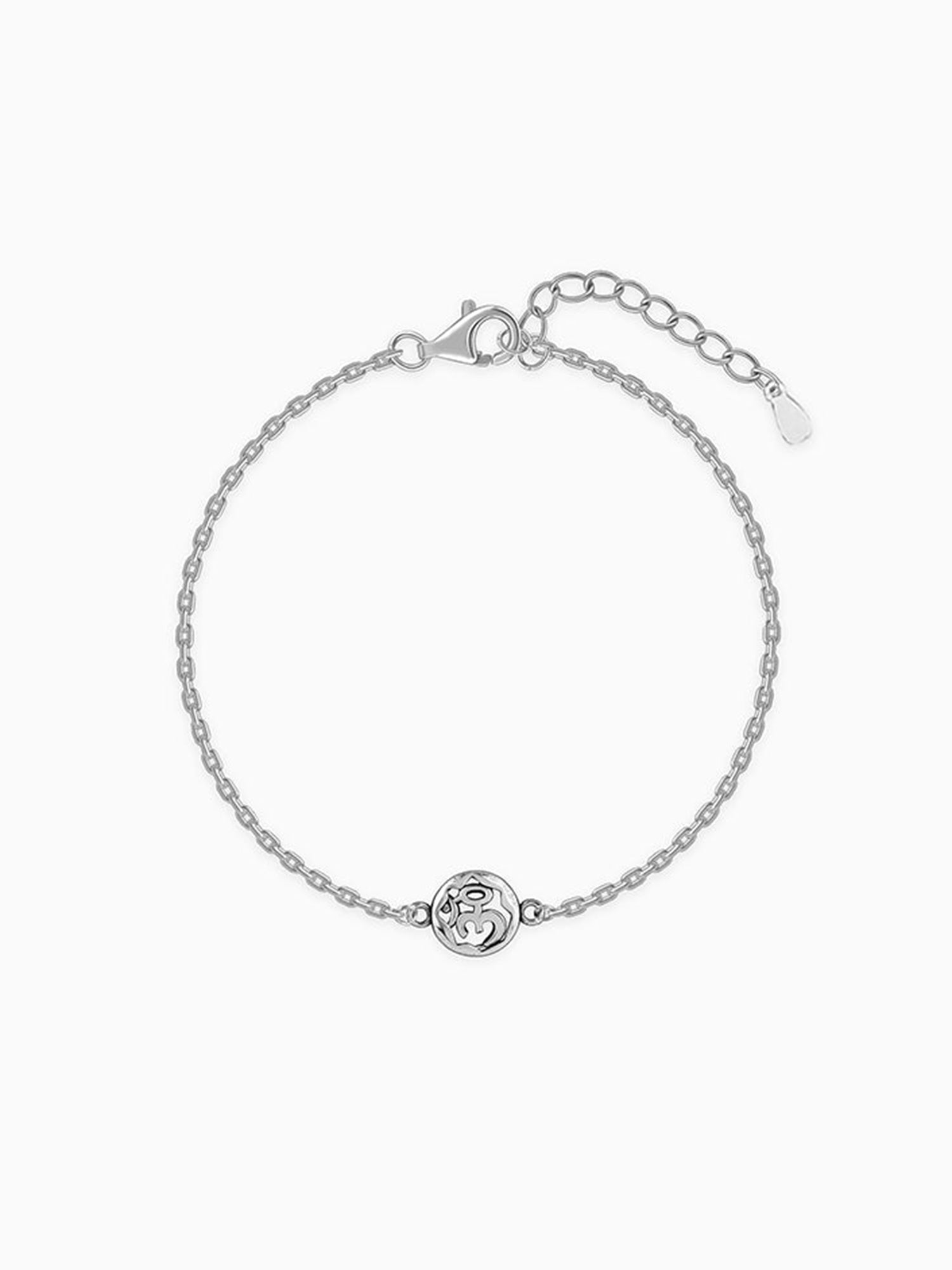 Silver Om Sphere Bracelet Rakhi