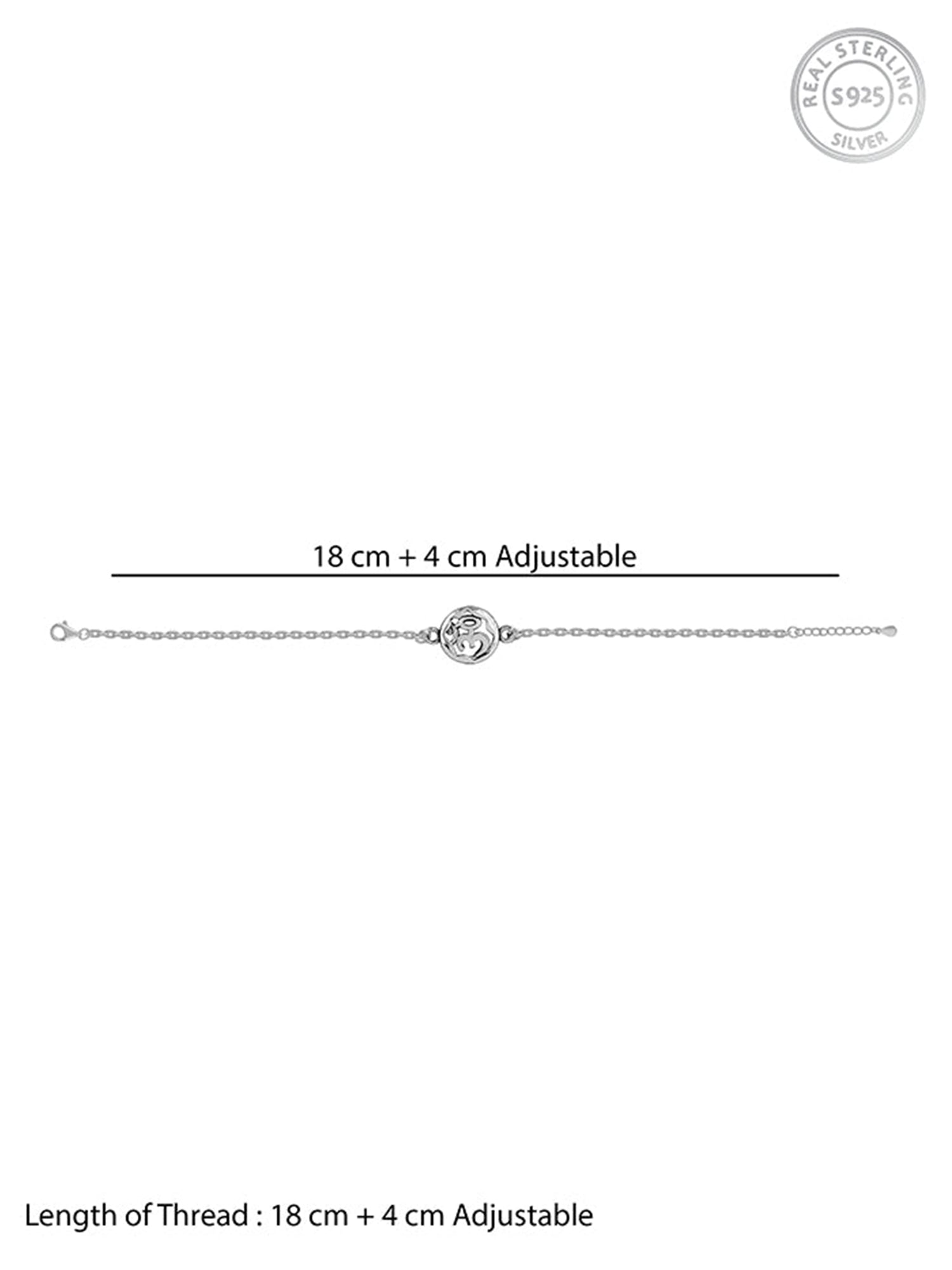 Silver Om Sphere Bracelet Rakhi