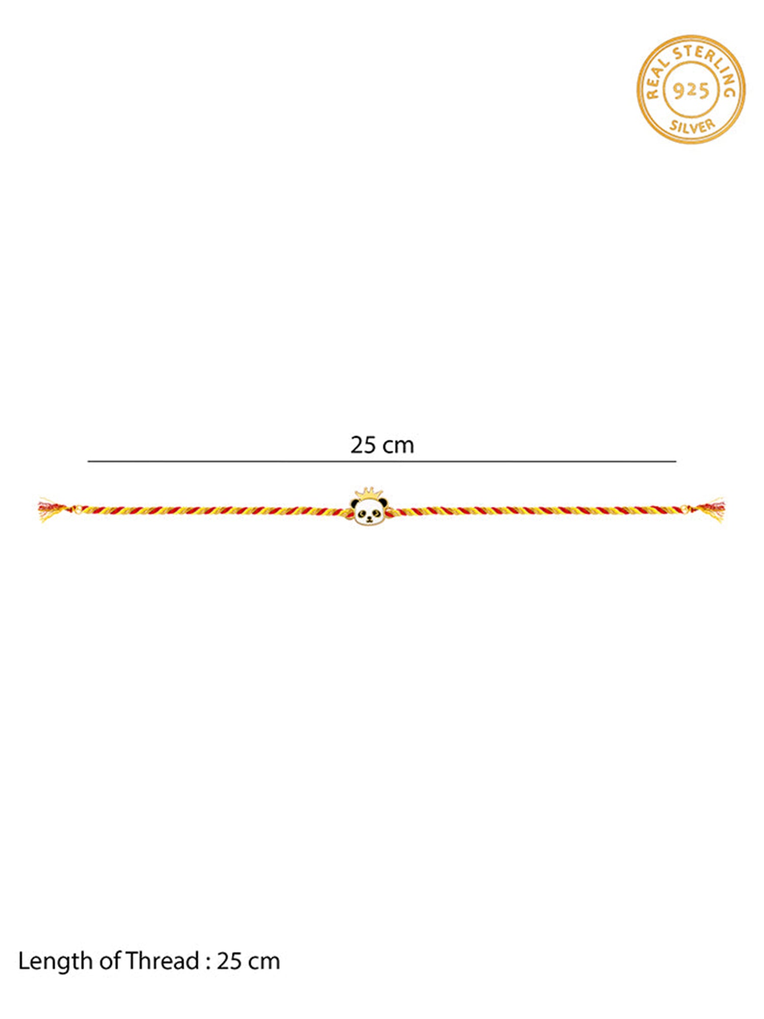 Golden Crowing Panda Rakhi for Kids