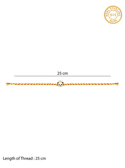 Golden Crowing Panda Rakhi for Kids