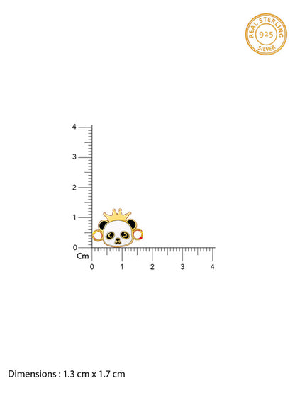 Golden Crowing Panda Rakhi for Kids