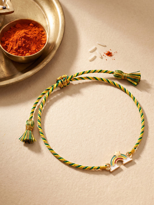 Golden Rainbow Rakhi for Kids