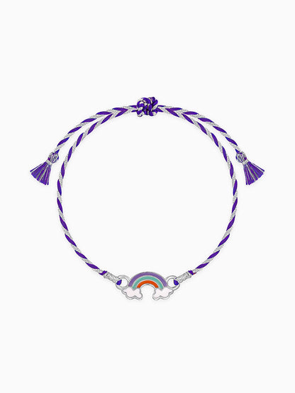 Silver Colourful Rainbow Rakhi  for Kids