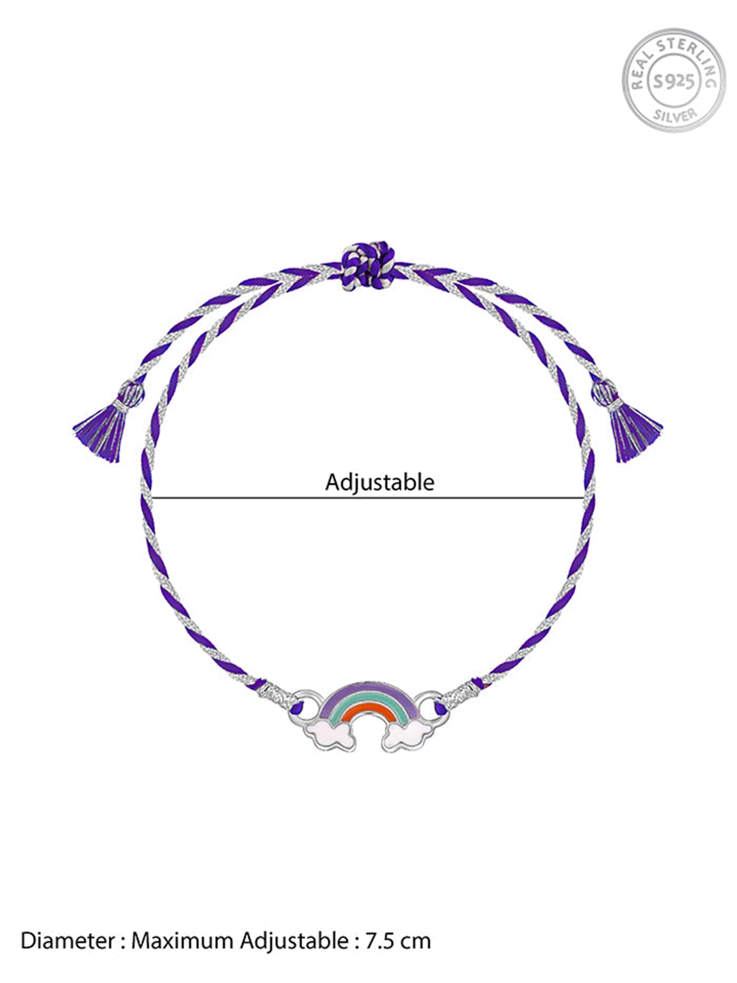 Silver Colourful Rainbow Rakhi  for Kids