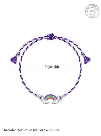 Silver Colourful Rainbow Rakhi  for Kids
