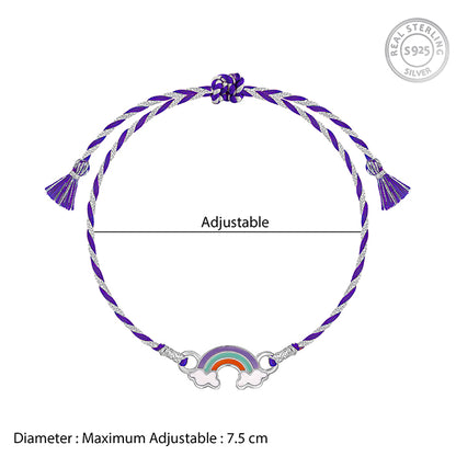 Silver Colourful Rainbow Rakhi  for Kids