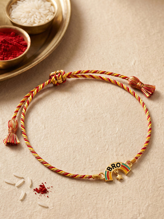 Golden Classic Rainbow Rakhi  for Kids