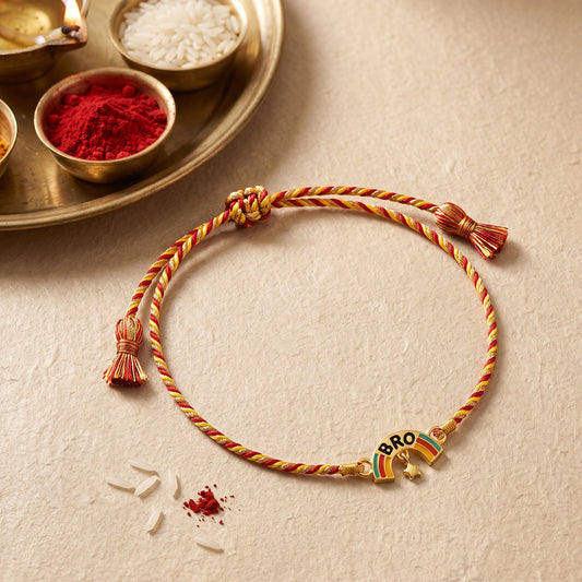 Golden Classic Rainbow Rakhi  for Kids