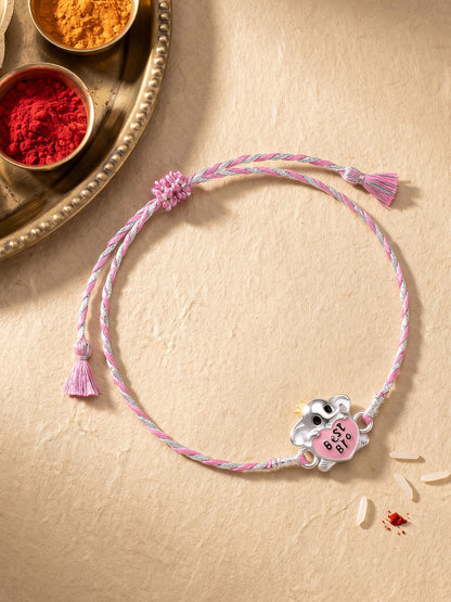 Silver and Golden Baby Elephant Rakhi for Kids